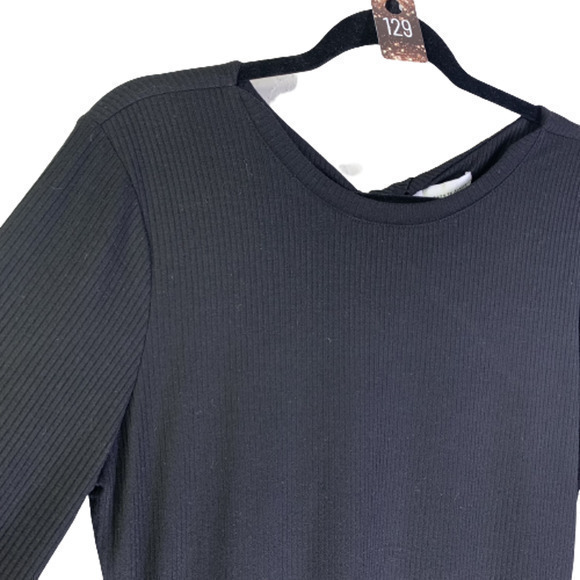 FOURTEENTH PLACE Black Ribbed Twist-Back Maxi Dress - NWOT - Picture 3 of 10